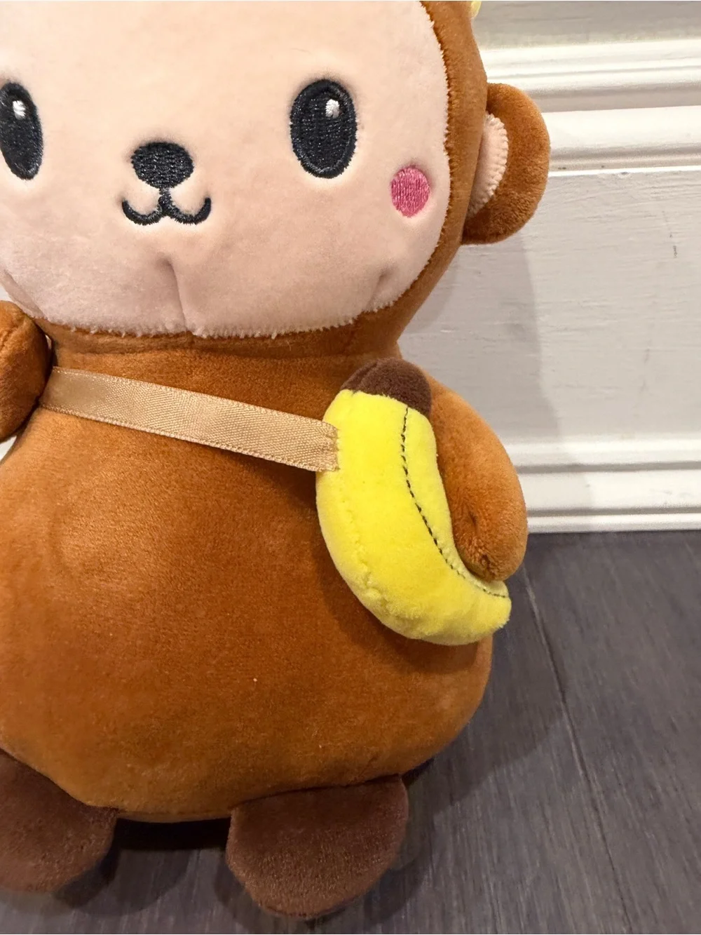 NWOT Smoochy Pals Plush Monkey with Yellow Hat and Banana Toy Stuffed Animal